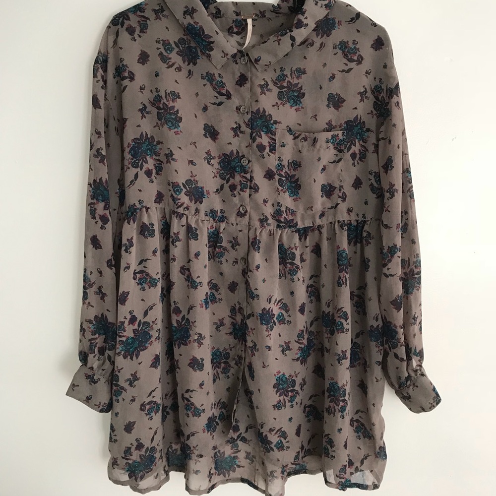 free people tunic top flowered